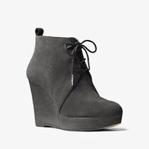 NWT Michael Kors Black Suede Wedge Shoes